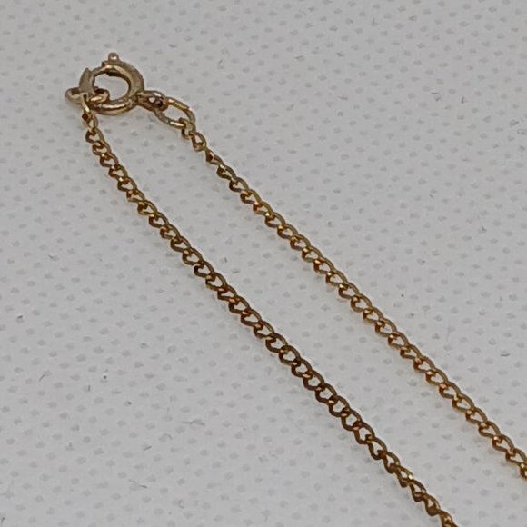 Vintage Gold Tone Open Heart Pendant Necklace with Faux Stone #13W - Picture 11 of 13